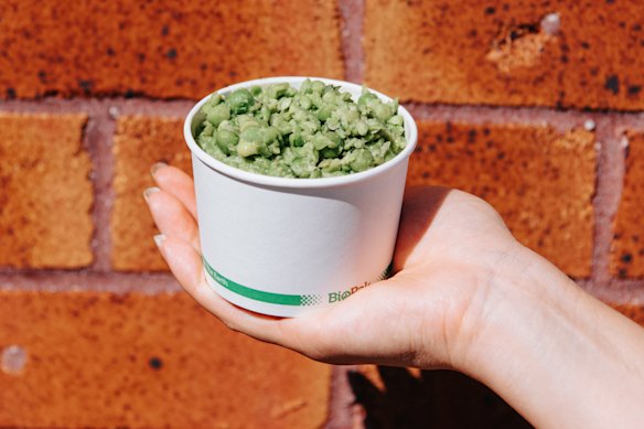 Crushed peas and mint.