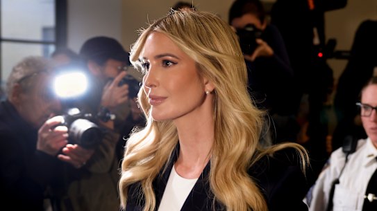 Ivanka Trump arrives at New York Supreme Court in New York.
