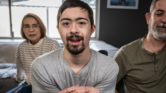 Mark and Keiko are the parents of 23 year old Ken with down syndrome. At their home near Perth. Pic:Tony McDonough .