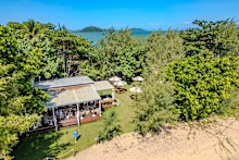 A new beachfront restaurant has opened on Annie Cannon-Brookes’ Dunk Island.