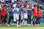 Players scuffle after the FIFA World Cup 2026 Final.