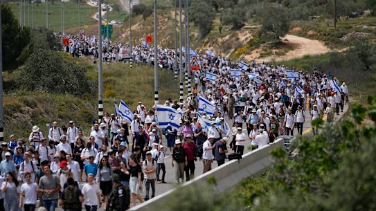 The march to Eviatar, an unauthorized settlement outpost in the northern West Bank that was cleared by the Israeli government in 2021, is led by hardline ultranationalist Jewish settlers and will be protected by a large contingent of Israeli soldiers and police. 