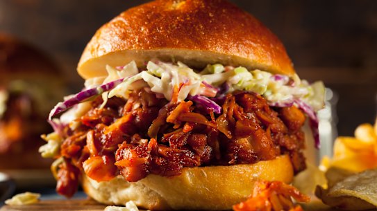 A pulled jackfruit vegan burger is one of many vegan meat variations driving soaring sales.
