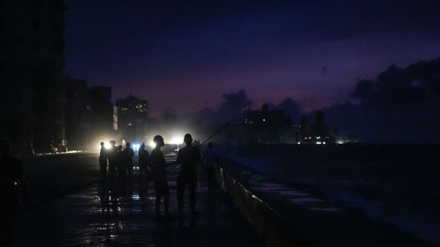 People in Havana during a countrywide blackout on Friday.