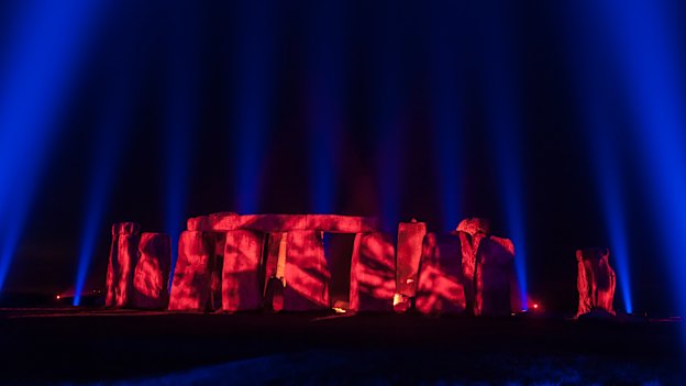 Kari Kola’s “Impact with Light” project lit up Stonehenge in 2018.