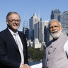 Prime Minister Anthony Albanese and Indian Prime Minister Narendra Modi on Wednesday.