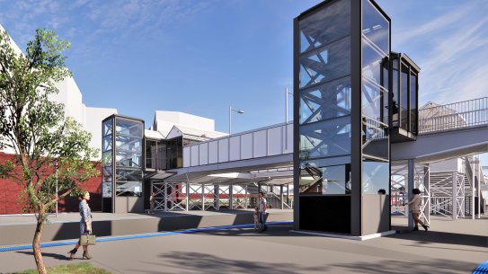 An artists impression of the upgraded St Peters train station.