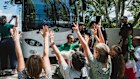 SMH-NEWS- Protesters block bus taking Iranian women’s soccer team to the Gold Coast Airport. Tuesday 10 March 2026 Photo by Natalie Grono SMH