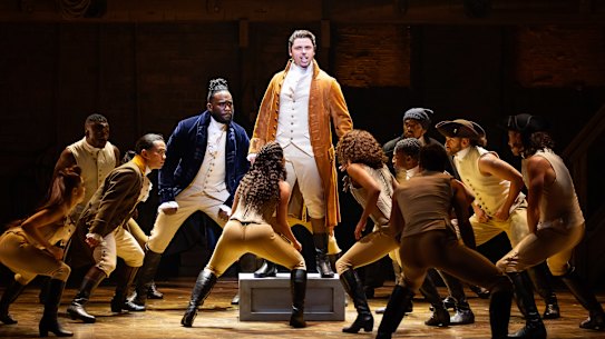 Jason Arrow and the Australian cast of Hamilton