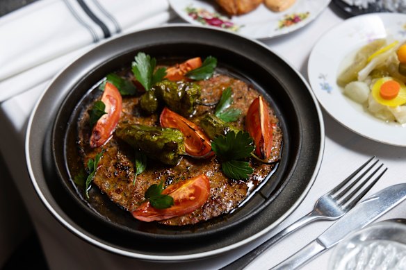 Tepsi kebab is one of two choices of shared main course.