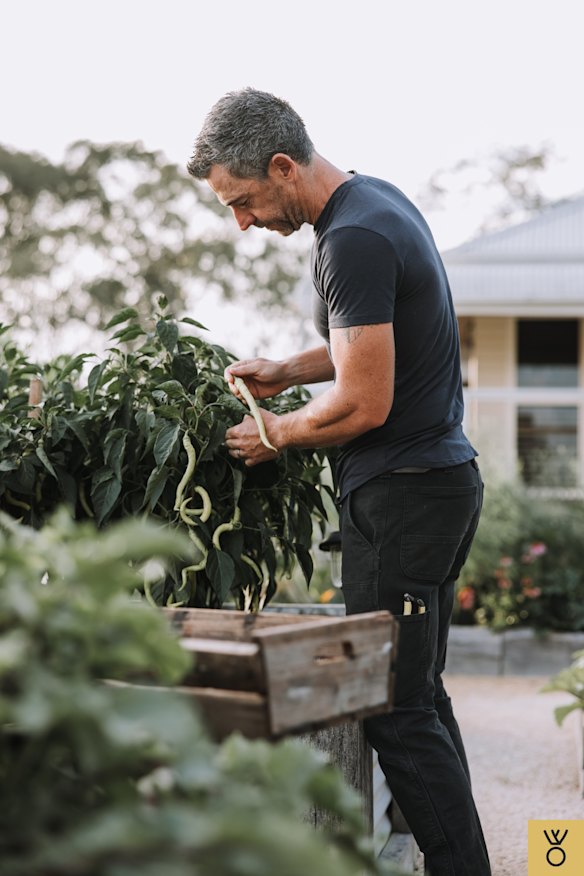 Troy Rhoades-Brown in the garden.