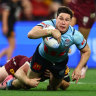 Mitchell Moses scores for the Blues.