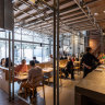 The restaurant’s unusual industrial design was a feature.