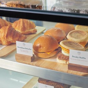 A selection of grab-and-go items are available in the cabinet.