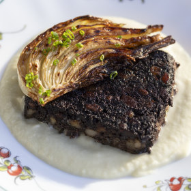 The blood sausage.