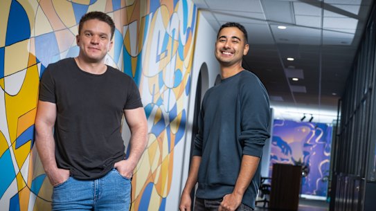 Winners are grinners: Bijan Tehrani and Edward Craven. 