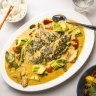 The whole Thai-style “fish” is a signature dish at Vegie Mum.