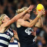 Tom De Koning gets the better of brother Sam as the Blues tame the Cats