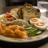 Lilijana’s “sea” plate with Danish cured salmon, ricotta dill spread, cucumber and jammy egg.