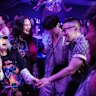 Kelly Marie Tran, Lily Gladstone, Han Gi-Chan and Bowen Yang in The Wedding Banquet.