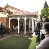 Nelson Alexander Flemington auctioneer Jayson Watts works with the crowd at the Moonee Ponds auction.