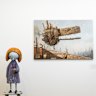 Artist and writer Shaun Tan with one of his artworks - ‘I Won’ - part of his upcoming exhibition of work from his 25-year anniversary of his book The Red Tree at the Beinart Gallery, Brunswick.