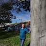 Cammeray resident Steph McCullough pictured at one of the tunnel construction zones in Cammeray