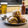 Sausage rolls at the Builders Arms Hotel, Fitzroy.