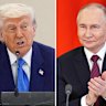 US President Donald Trump, left, and Russian President Vladimir Putin.