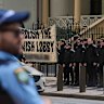 The National Socialist Network rally outside NSW Parliament House on Saturday.