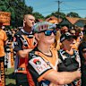 Wests Tigers fans gather in Ashfield last Saturday to call for better governance.
