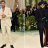 Chris Hemsworth in Tom Ford and Bad Bunny in Maison Margiela at the 2024 Met Gala.