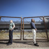 Eddie Solomon (left) and Patrick Davis (right) have different views on a proposed high-rise near Murrumbeena station.