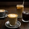 A selection of coffees at Rosso.