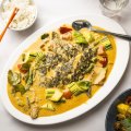 The whole Thai-style “fish” is a signature dish at Vegie Mum.