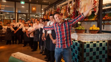 There's no such thing as too much food TV. Jamie Oliver at his Canberra restaurant in 2017.