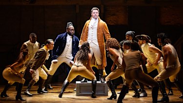 Jason Arrow and the Australian cast of Hamilton.