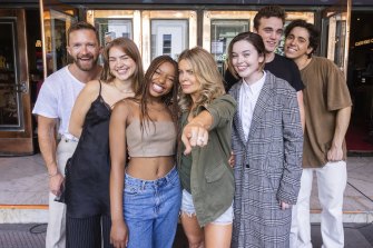 The cast of Jagged Little Pill, the musical featuring songs from the album of the same name by Alanis Morissette, at the Comedy Theatre ahead of the show’s Melbourne premiere.