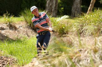  Cameron Smith tries to get out of trouble during his opening round at the Australian PGA at Royal Pines.