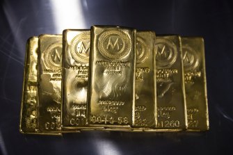 Gold bullion at the Melbourne mint.