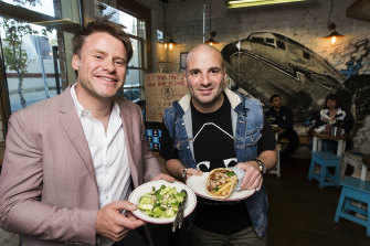 Calombaris and Radek Sali at Jimmy Grants in Fitzroy in 2016.