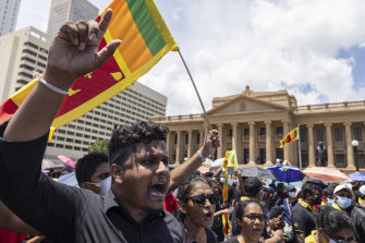 Demonstrations in Sri Lanka during the current bout of civil unrest.