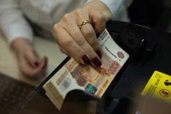 Since the start of the invasion of Ukraine the rouble has plunged by almost 40 per cent against the US dollar.