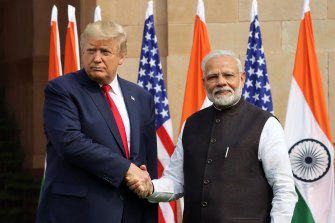 The violence erupted a few kilometres from where US President Donald Trump was meeting with India's Prime Minister Narendra Modi.