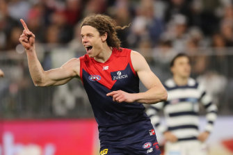 Ben Brown celebrates after scoring on Friday night.