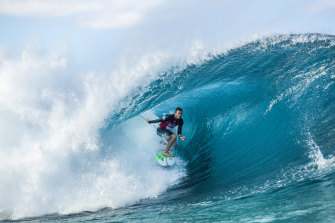 Ryan Callinan surfing at the Pipe Masters in 2018.