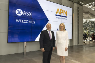 APM Group chief executive Michael Anghie and executive chairwoman and founder Megan Wynne.