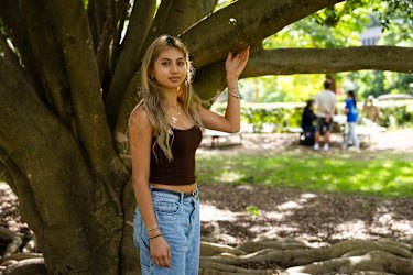 Leanne Baddah on the Macquarie University campus during a school day. 