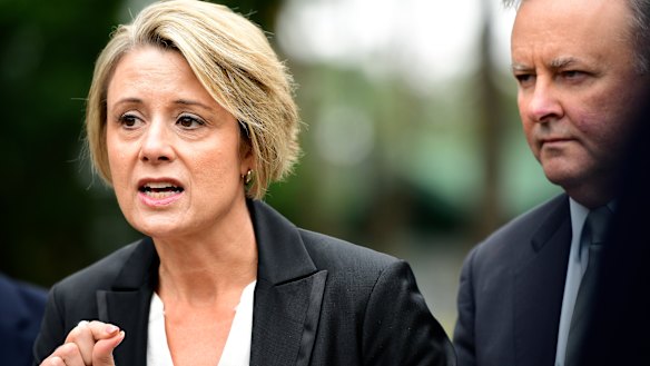 Labor's Home Affairs spokeswoman Kristina Keneally, with party leader Anthony Albanese.