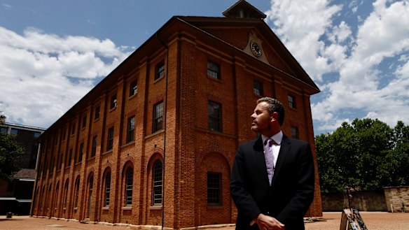 Mark Goggin outside the Hyde Park Barracks.